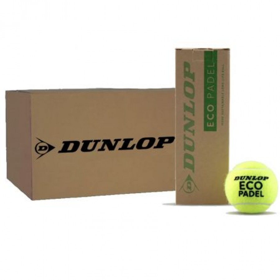 Caixa 72 Bolas - 24 Frascos de 3 pecas - Dunlop Eco Padel