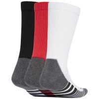 Calcetines Adidas Cushioned Crew Rojo Negro Blanco 3 Pares