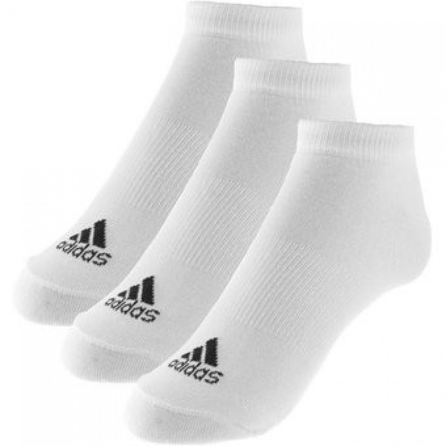 Adidas Performance No Show Thin White Socks 3 Pair - Barata Oferta Outlet