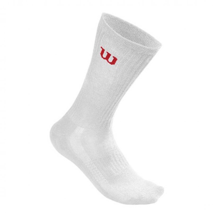 Wilson Crew White Socks 3 Pairs - Barata Oferta Outlet