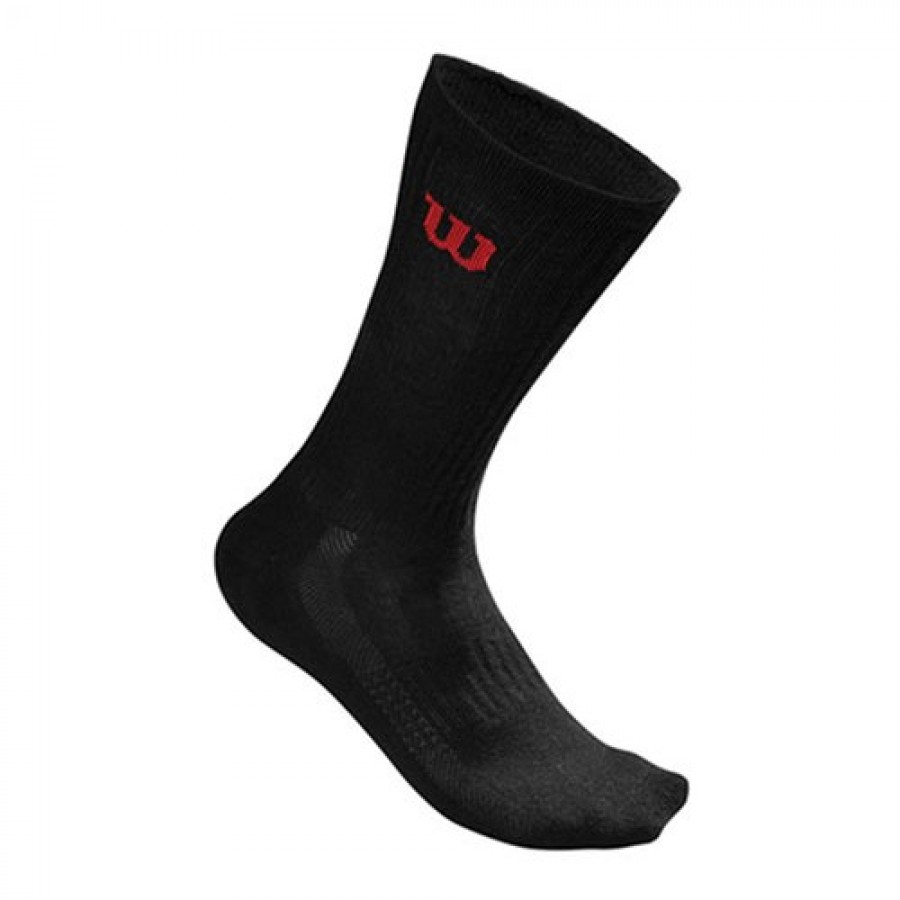 Wilson Crew Black Socks 3 Pairs - Barata Oferta Outlet