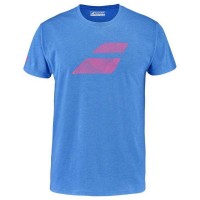 Camiseta Babolat Exercise Big Flag Azul Jaspeado