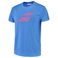 Camiseta Babolat Exercise Big Flag Azul Jaspeado