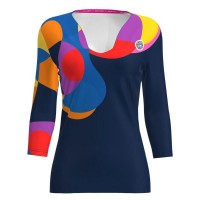 Bidi Badu Twiggy V-Neck Blu Scuro Mix Maglietta da donna