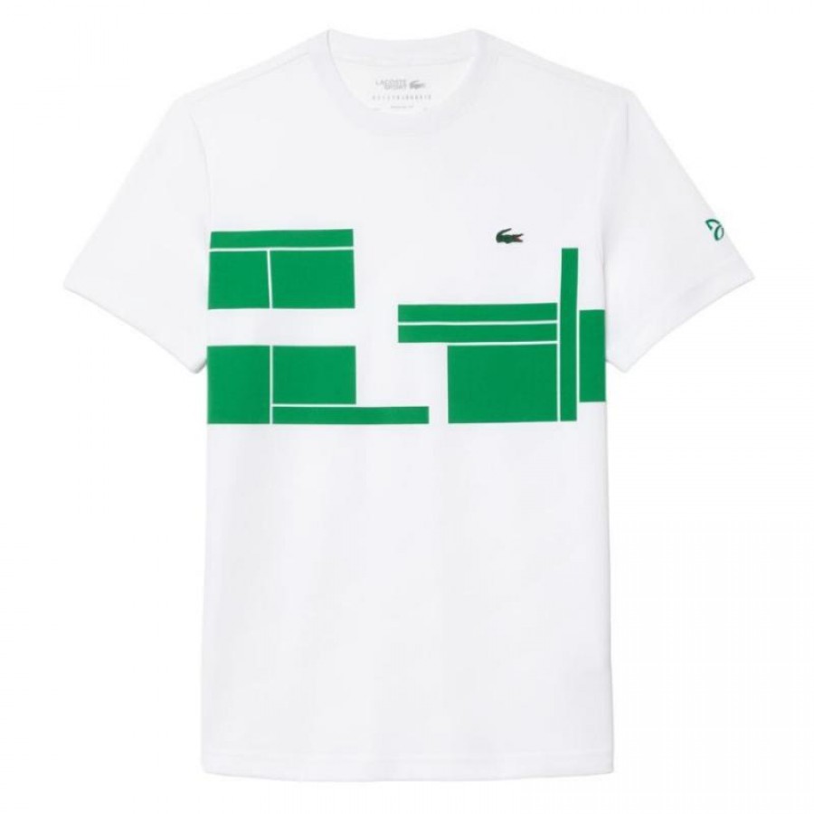 Lacoste Novak Djokovic Ultra Dry Bianco Verde Maglietta