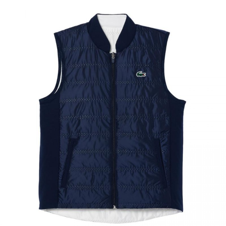 Lacoste Slim Fit Blu Navy Bianco Gilet Donna