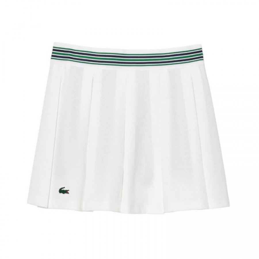 Lacoste Pique White Green Skirt