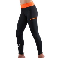 Leggings Junior Endless Cross Pocket Preto Laranja