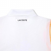 Lacoste Polo in Poliestere Riciclato Bianco Arancio