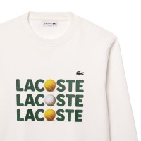 Sweat-shirt en peluche Lacoste blanc