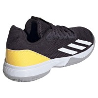 Baskets Adidas Courtflash Noir Blanc Orange Junior