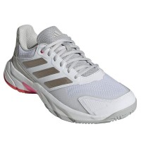 Baskets Femme Adidas CourtJam Control 3 Blanc Argent Rouge