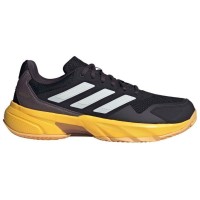 Adidas CourtJam Control 3 Clay Preto Prata Sapatos Laranja