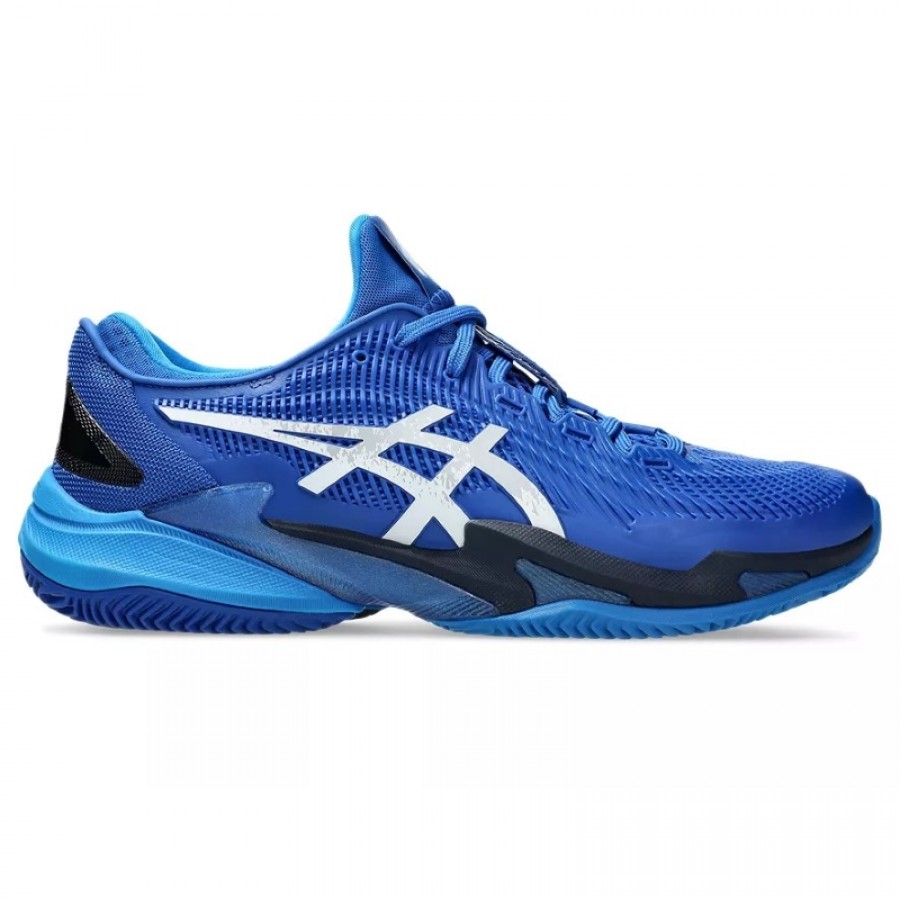 Tenis Asics Court FF 3 Novak Clay Azul Preto Prateado