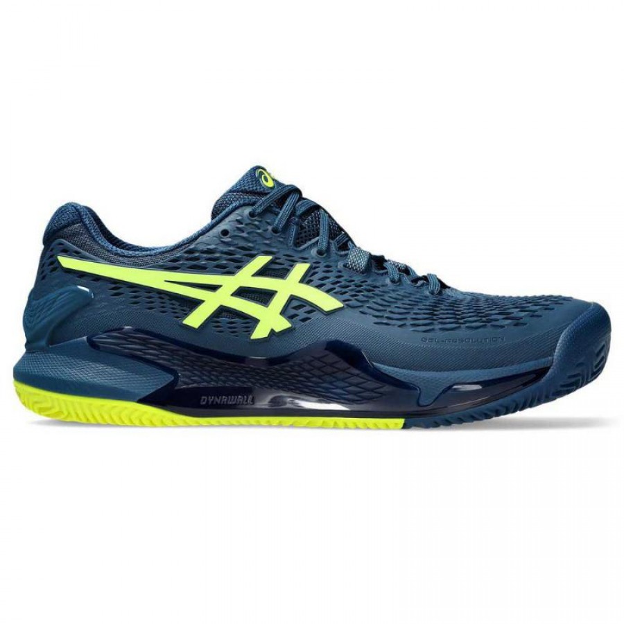 Asics Gel Resolucão 9 Clay Blue Mako Tenis Amarelo