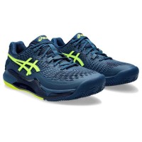 Baskets Asics Gel Resolution 9 TERRE BATTUE Bleu Mako Jaune