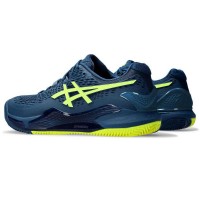 Baskets Asics Gel Resolution 9 TERRE BATTUE Bleu Mako Jaune