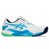 Asics Gel Resolution 9 Clay White Aqua Tenis