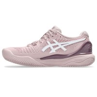 Baskets Femme Asics Gel Resolution 9 TERRE BATTUE Rose Blanc