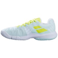 Babolat Sensa Azul Amarelo Fluor Sapatos Femininos