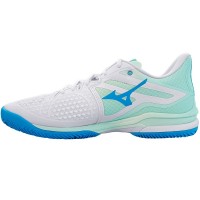 Mizuno Wave Exceed Tour 6 Clay Branco Azul Tenis Feminino