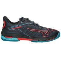 Mizuno Wave Exceed Tour 6 Padel Preto Azul Vermelho Tenis