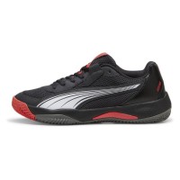 Puma Nova Court Gris Fonce Noir Rouge Baskets